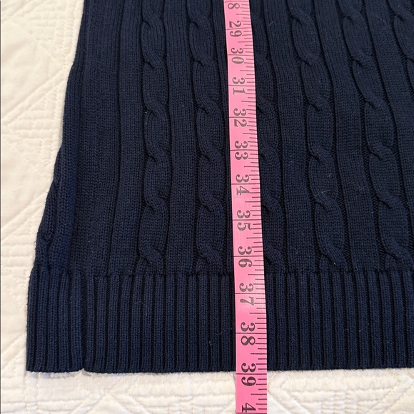 Polo by Ralph Lauren Navy Crewneck CABLE KNIT Sweater DRESS Sz XXL 100% cotton - Picture 8 of 9